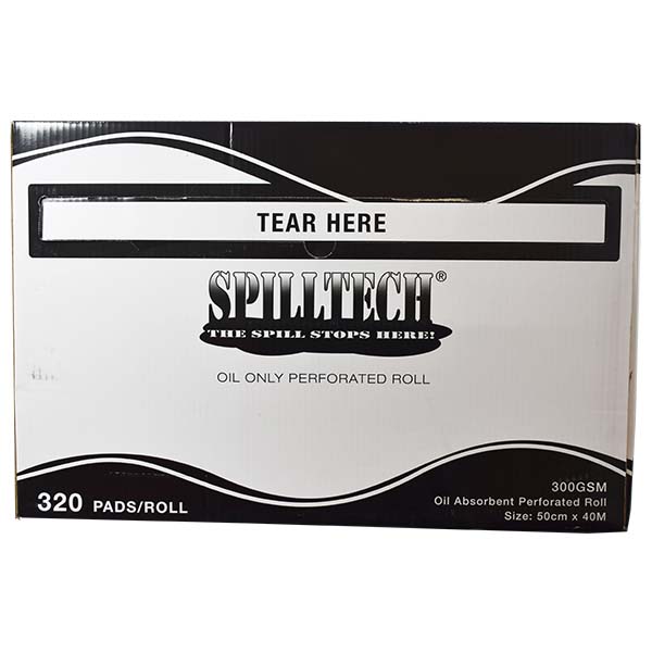 SpillTech® Oil Only Perforated Absorbent Roll in Box.