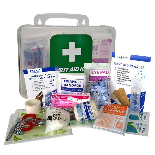 First Aid Kit Premium Lone Worker In Clear Plastic Box