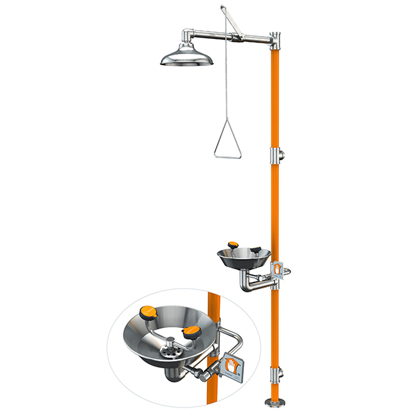 Safety Station with Eye/Face Wash - All Stainless Steel Construction