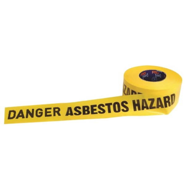 Barricade Tape - 300m X 75mm Danger Asbestos Dust Hazard Print