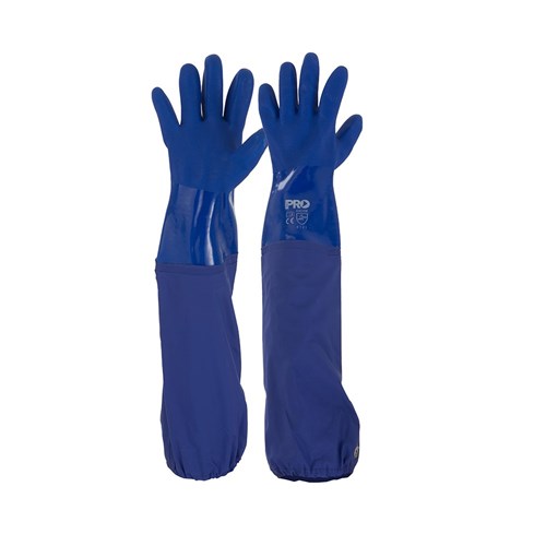 BLUE PVC GLOVE-60cm