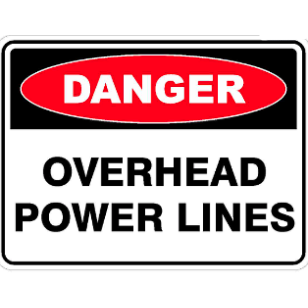 Danger Overhead Power Lines Sign