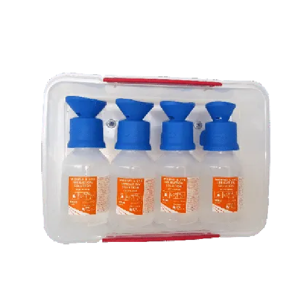 Eyewash Station Compact 4 x 100ml ready to use bottles No mirror