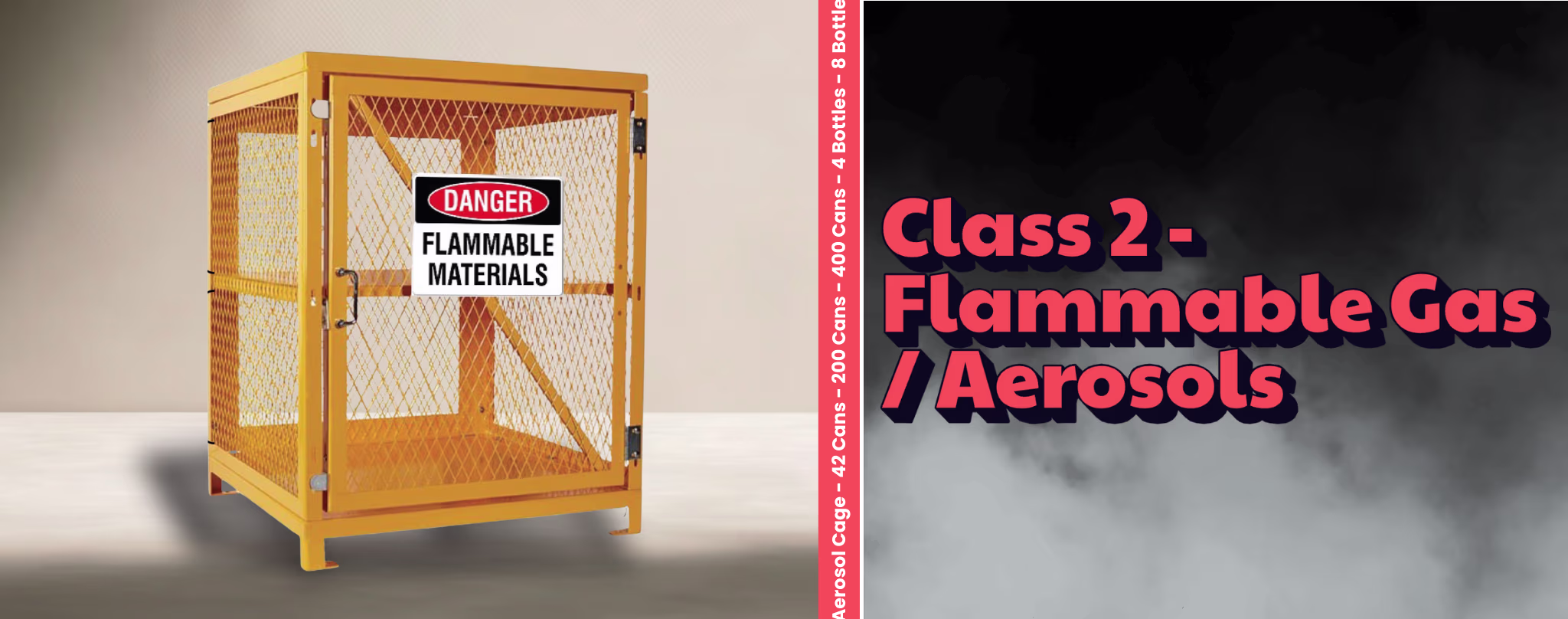 Class 2 - Flammable Gas / Aerosol Cages Category Header Banners