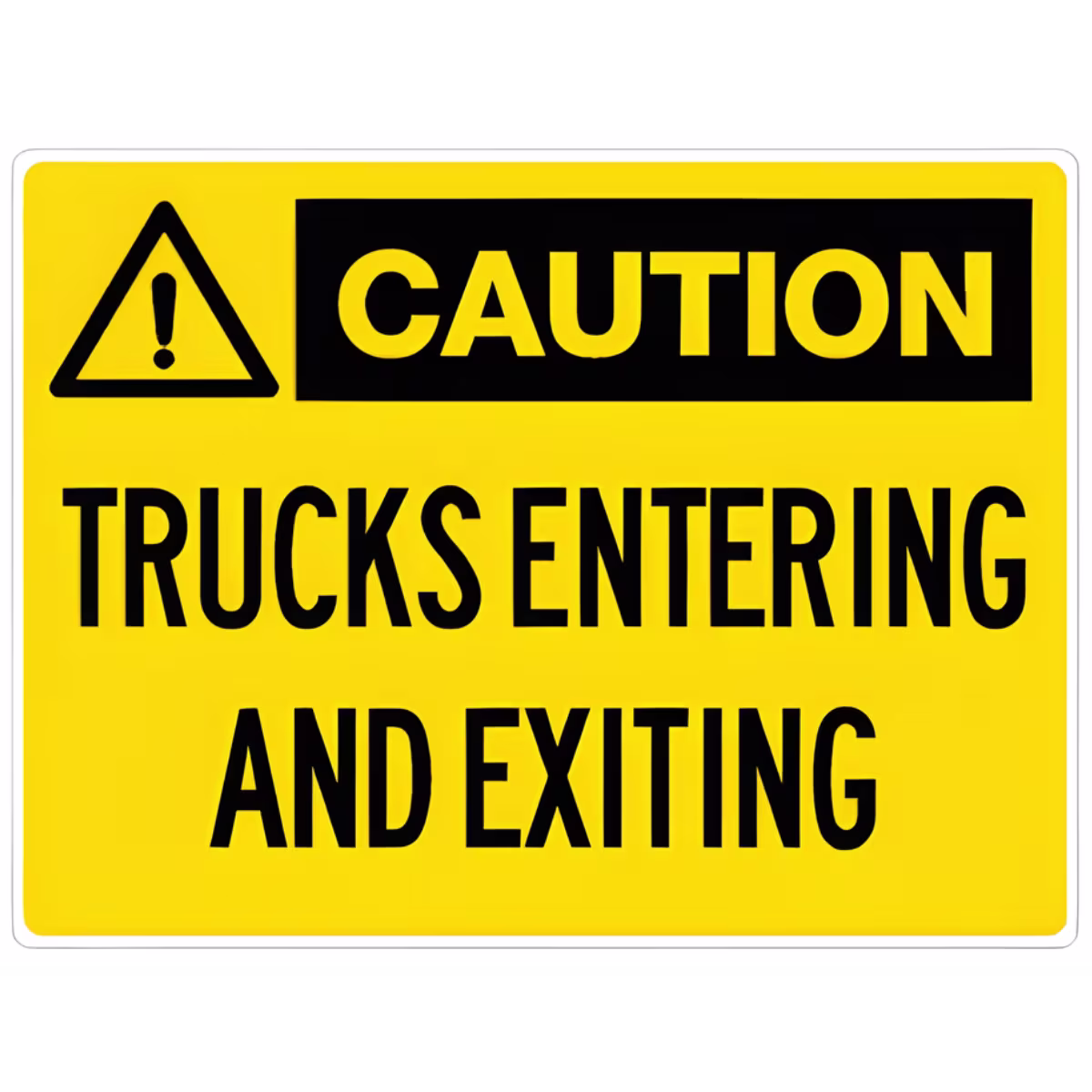 Caution Trucks Entering and Exiting Sign