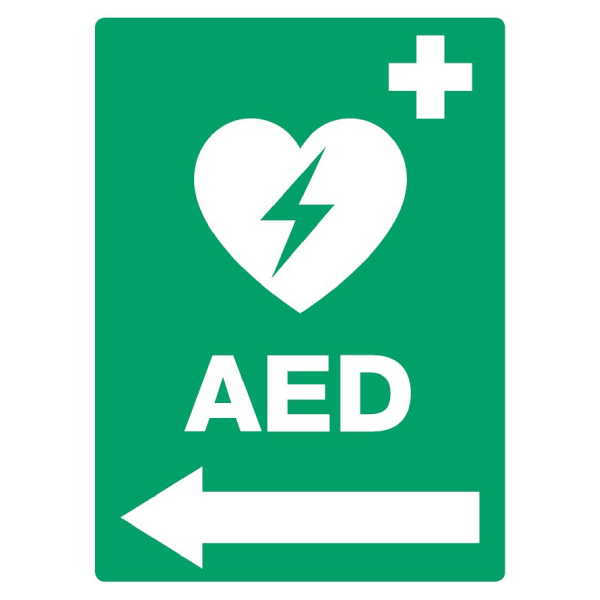AED Left Arrow Defibrillator Sign