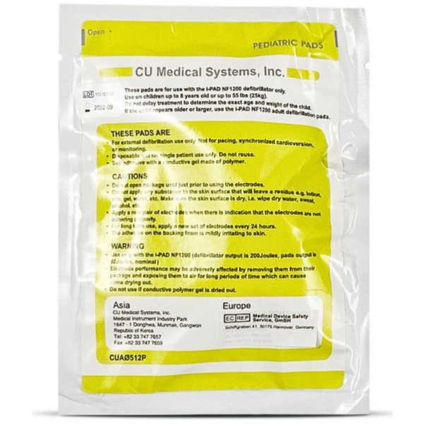 i-PAD Defibrillator Pads Pediatric Set/2 Red NF1200 (41170)