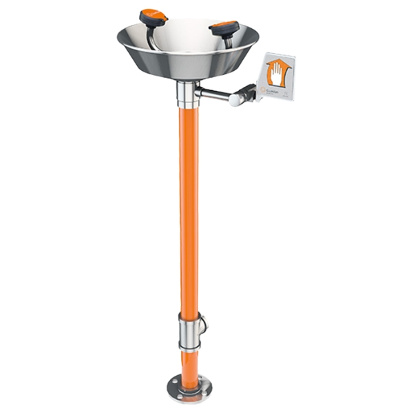 Eye/Face Wash, Pedestal Mounted, All-Stainless Steel