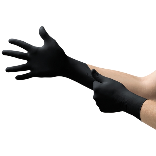 Ansell MicroFlex MidKnight 93-732 Nitrile Disposable Gloves – Thin and Strong Design