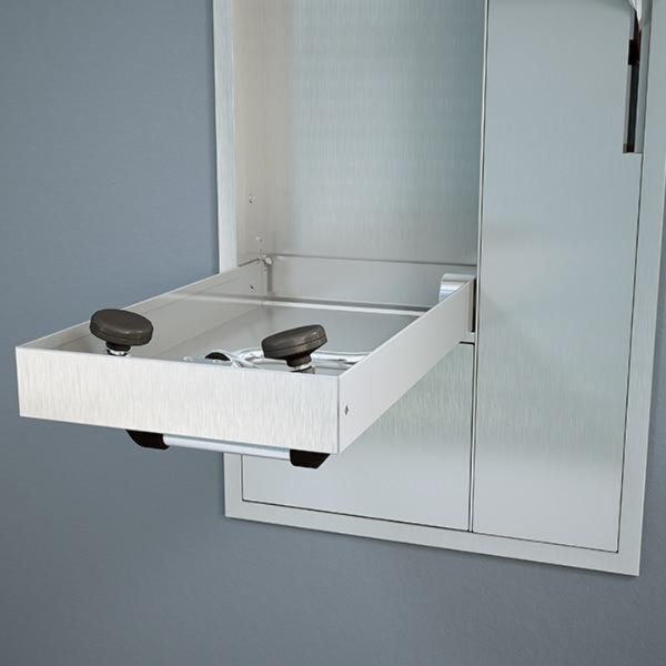 Recessed Safety Station With Drain Pan, Wall Mounted Exposed Shower Head