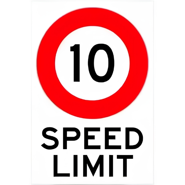 10KM Speed Limit Sign