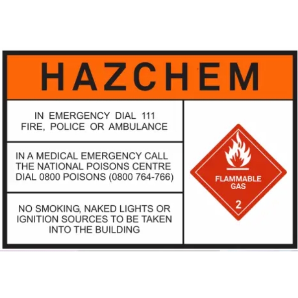 Hazchem Sign-Class 2 Flammable Gas