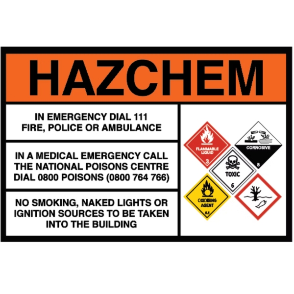 Hazchem Sign-Class 3, 5.1, 6.1, 8, 9