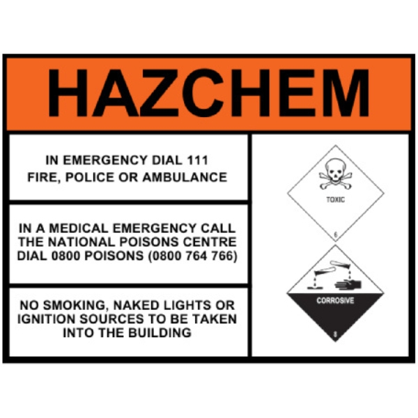 Hazchem Sign-Corrosive & Toxic