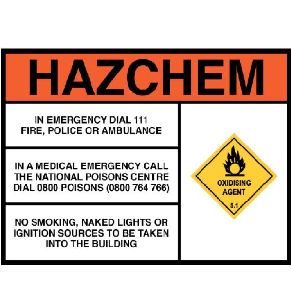 Hazchem Sign-Oxidiser