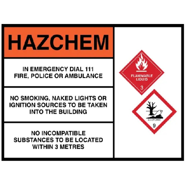 Hazchem Sign - Class 3 and Ecotoxic