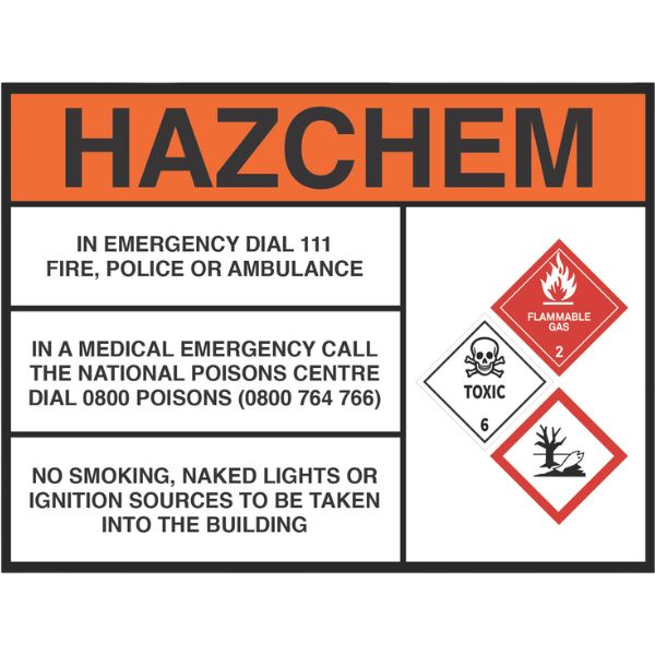 Hazchem - Flammable Gas, Toxic, Ecotoxic